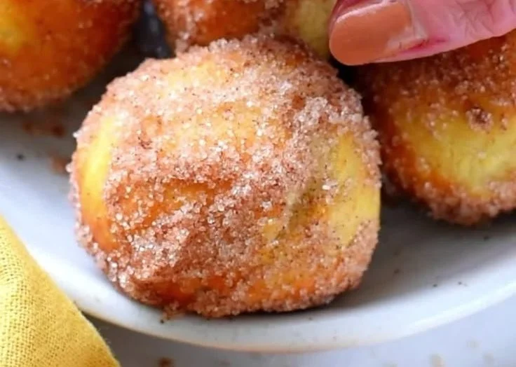 2-ingredient banana donut holes fresh out of the oven