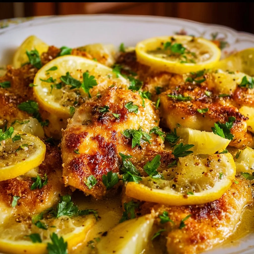 30-minute lemon chicken recipe prepared with herbs and served on a plate