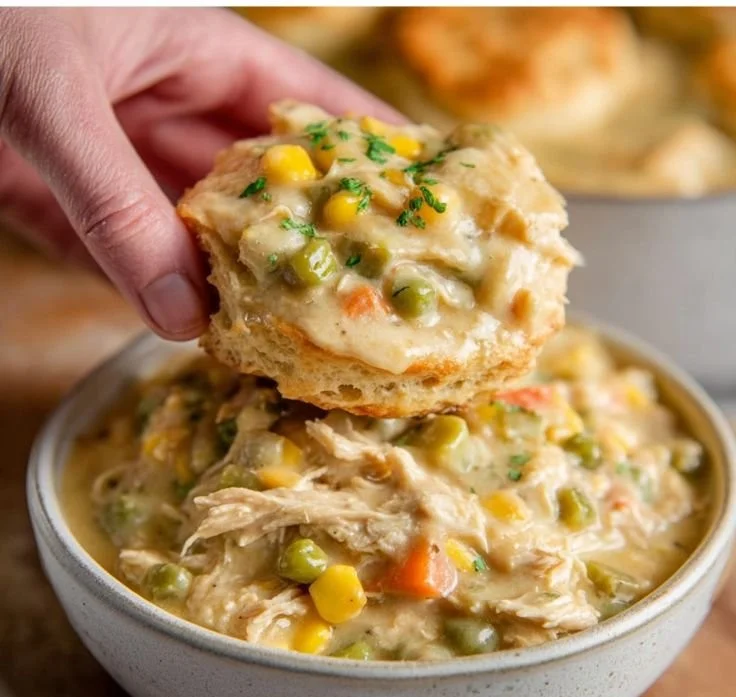 Delicious Crock Pot Chicken Pot Pie served in a cozy setting for dinner