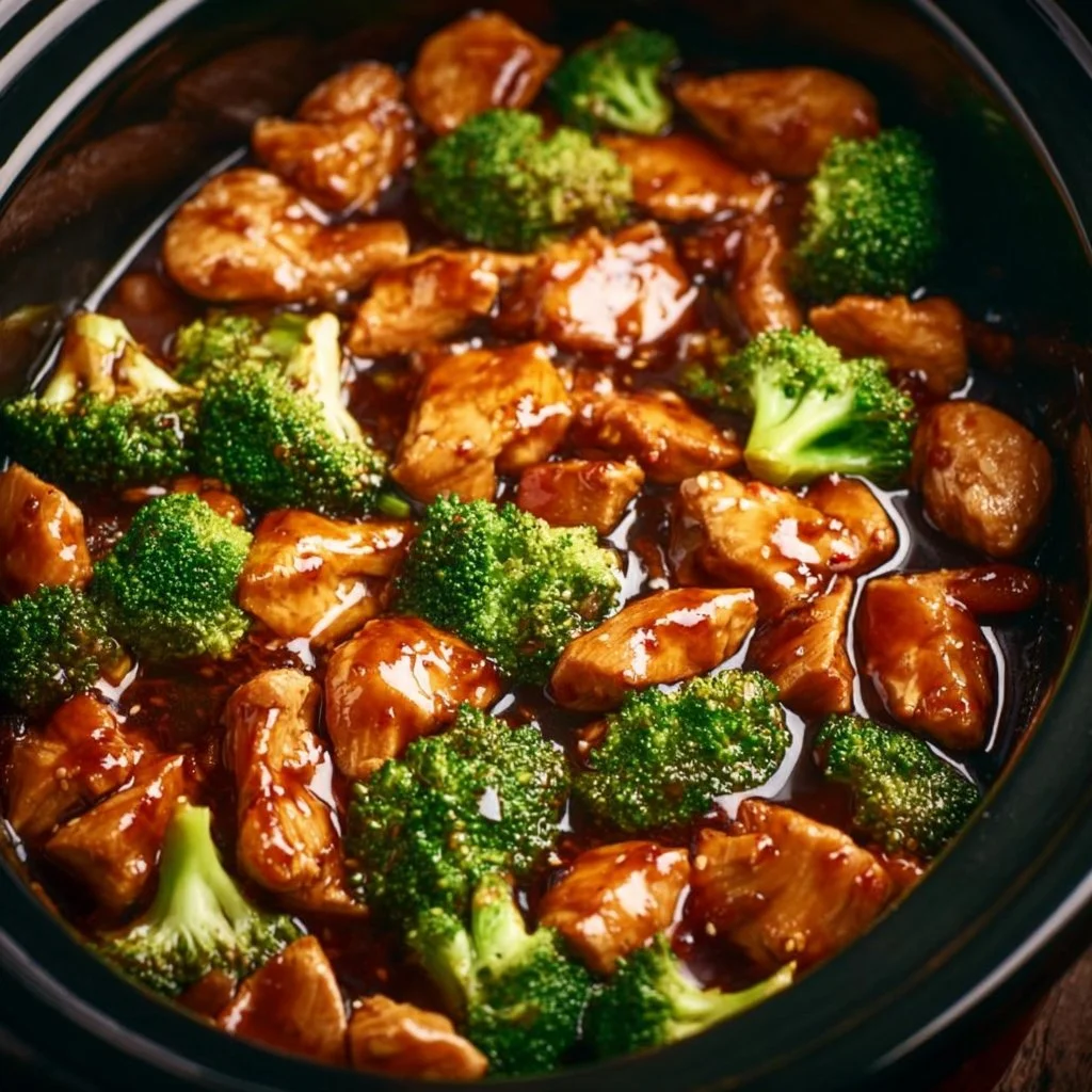 Delicious Dump and Go Crockpot Teriyaki Chicken ready to serve.