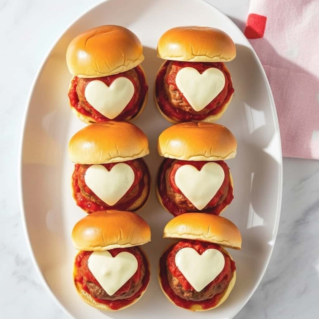 Heart Shaped Meatball Sliders