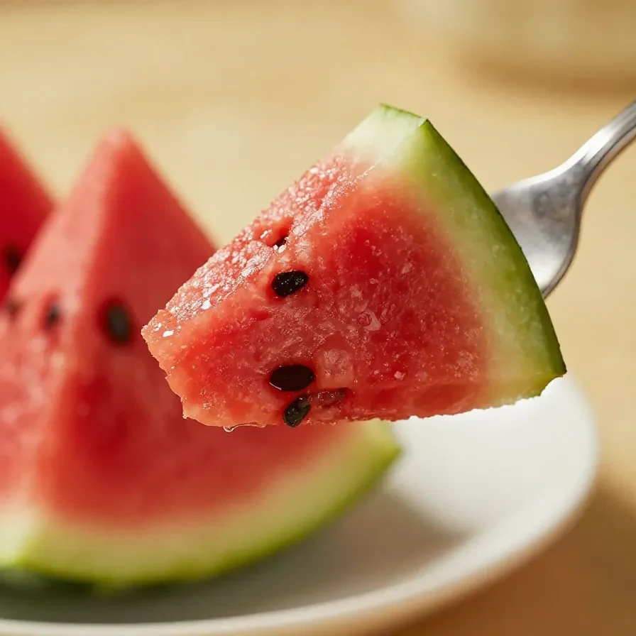 A refreshing watermelon smoothie served in a glass with a garnish of mint leaves.