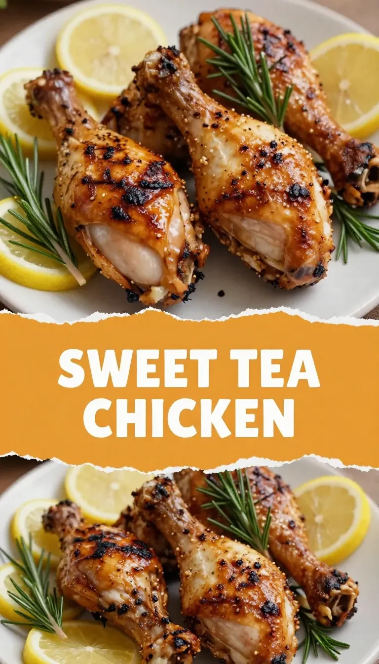 Grilled chicken marinated in sweet tea served on a wooden platter.
