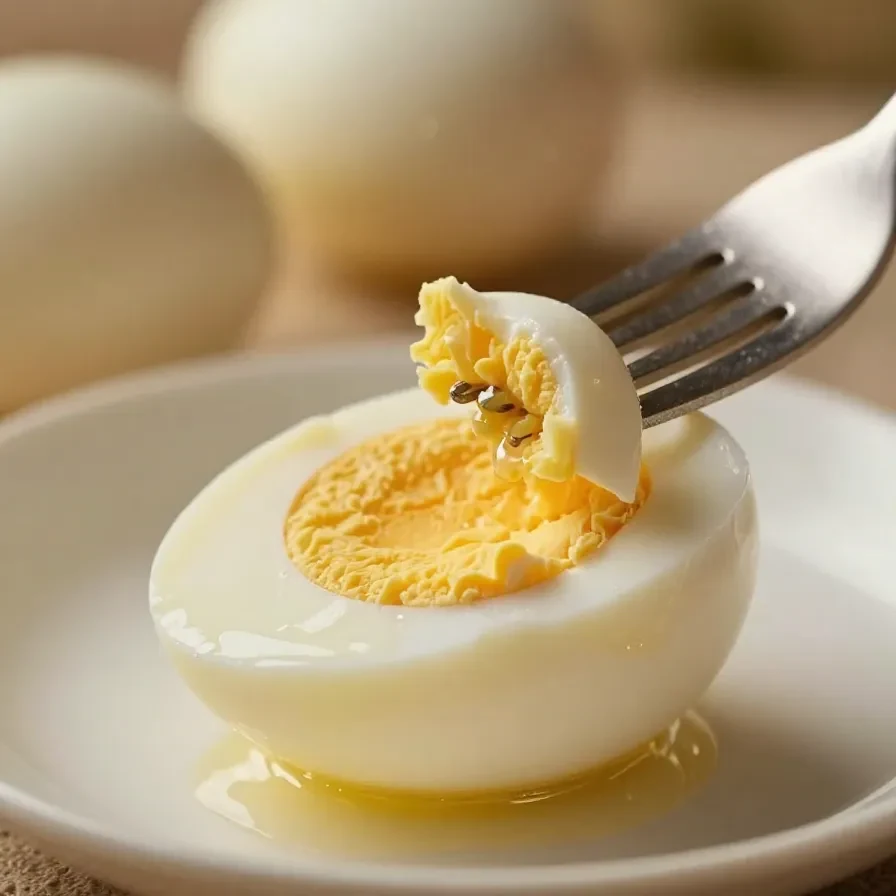 A bowl of perfectly boiled eggs with shells easily peeled off.