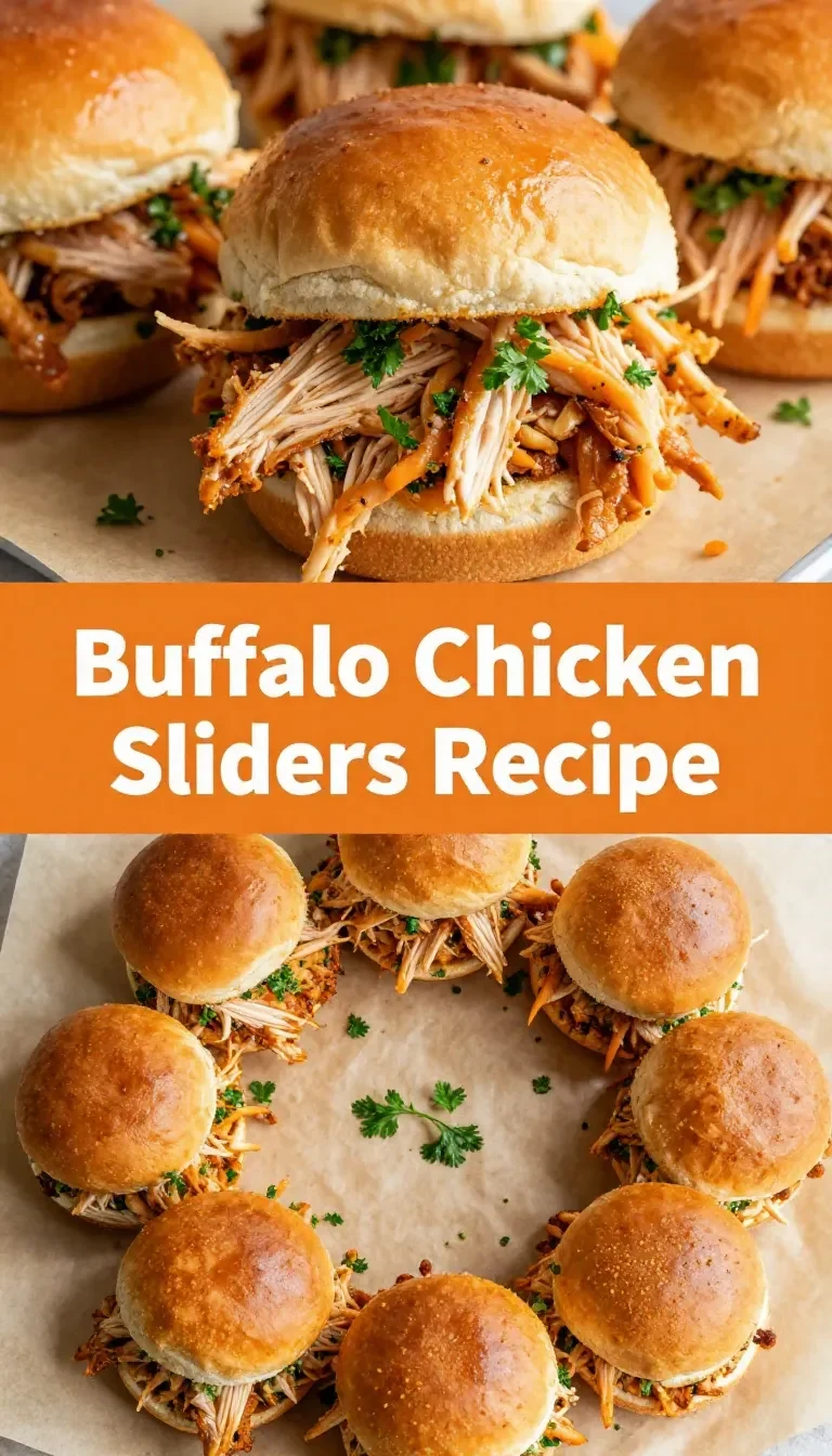 Close-up of buffalo chicken sliders topped with lettuce and served on a wooden platter.