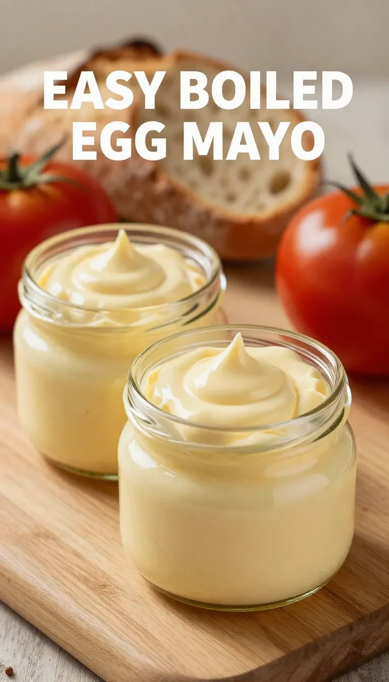 A plate of boiled eggs sliced in half with creamy mayonnaise topping.