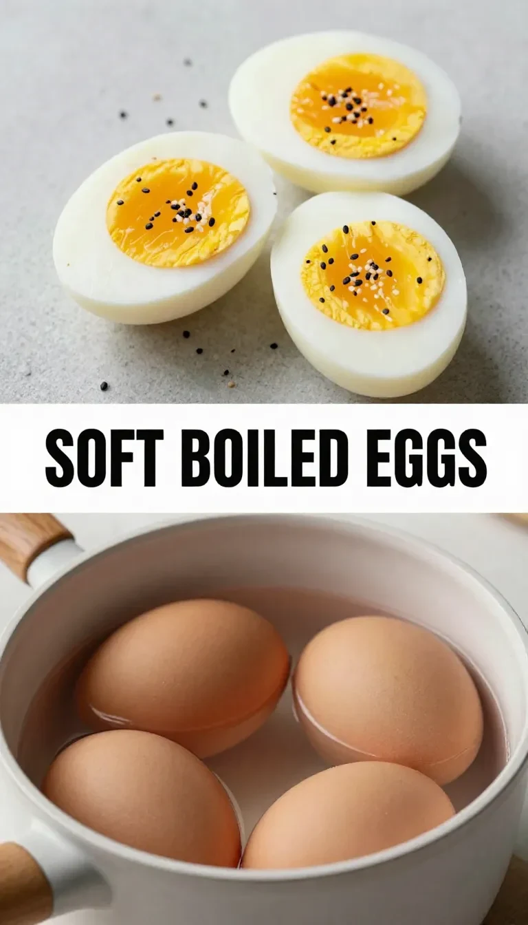 A close-up of soft-boiled eggs with perfectly runny yolks served in egg cups.