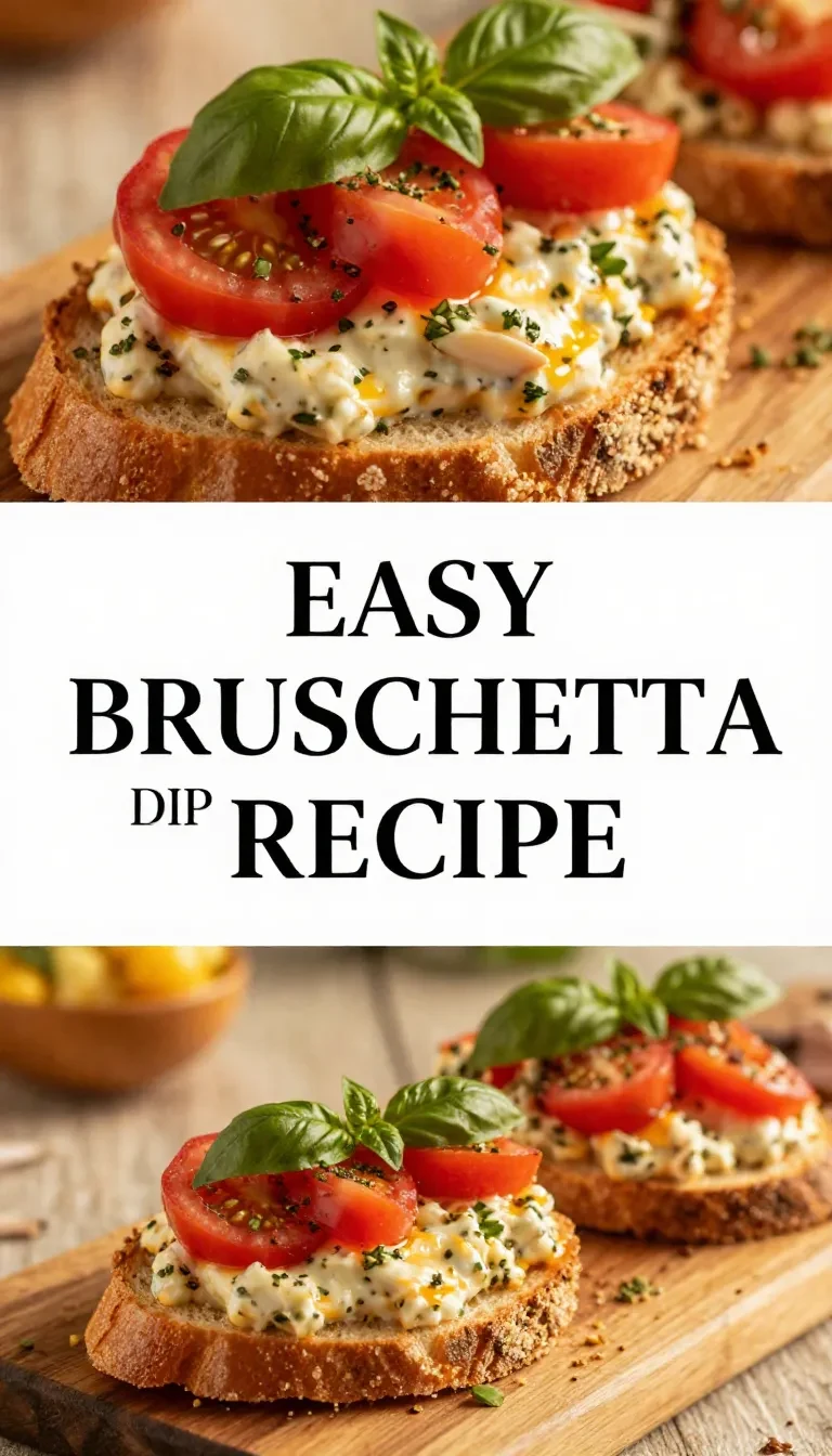A bowl of fresh bruschetta dip with diced tomatoes, garlic, basil, and olive oil.