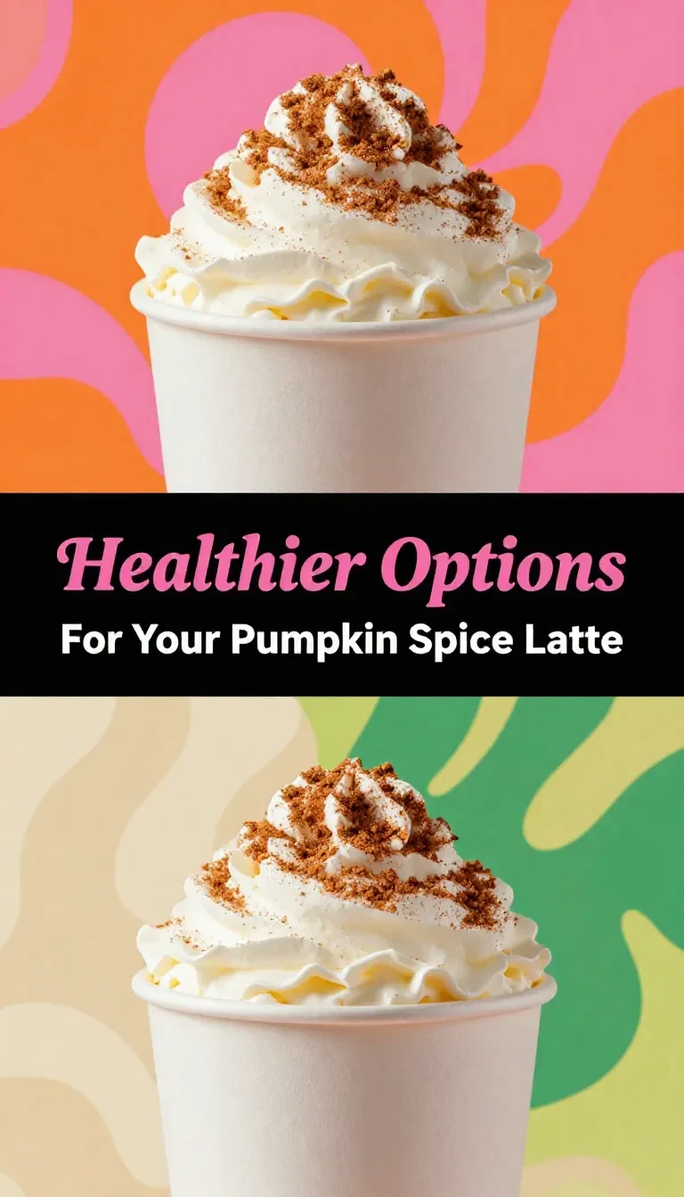A close-up of a skinny pumpkin spice latte in a glass mug topped with whipped cream and cinnamon.