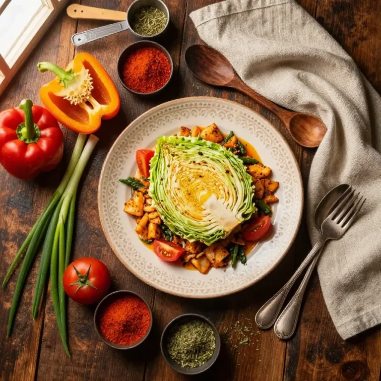 A flavorful dish of Frito Cowboy Cabbage served in a rustic bowl with vibrant ingredients.