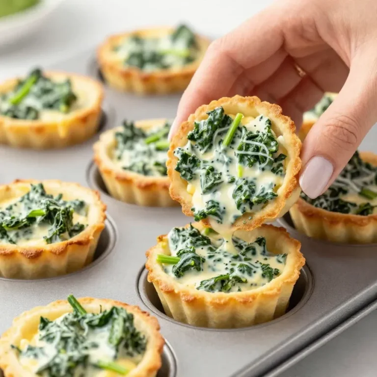 Golden-brown spinach and artichoke wonton cups arranged on a white plate.