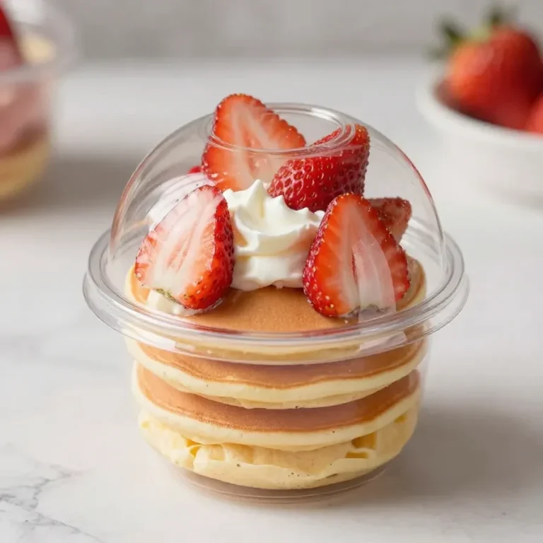 A delicious strawberry parfait layered with yogurt, fresh strawberries, and granola in a clear glass.