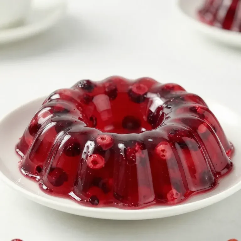 A vintage serving bowl filled with Grandma's cranberry salad made with whole cranberries, oranges, and chopped nuts.