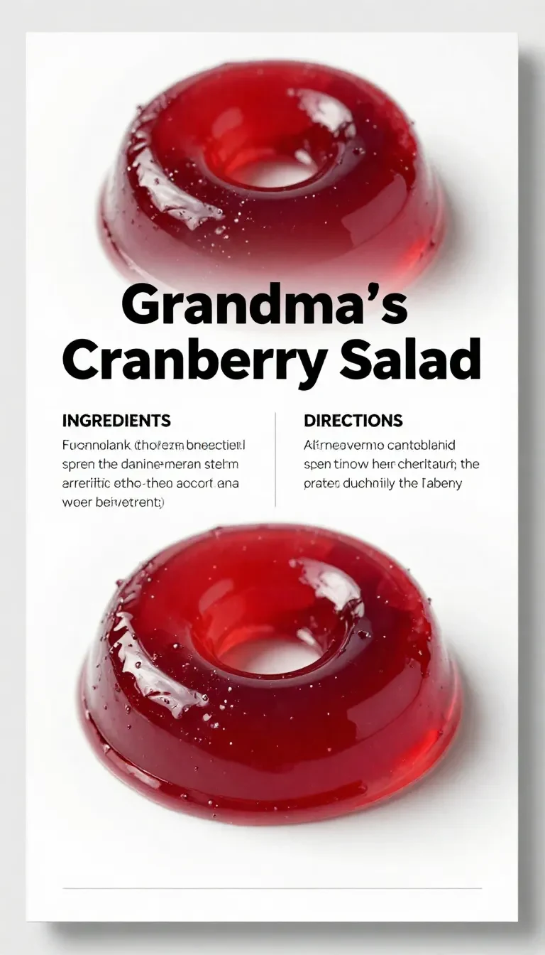 A vintage serving bowl filled with Grandma's cranberry salad made with whole cranberries, oranges, and chopped nuts.