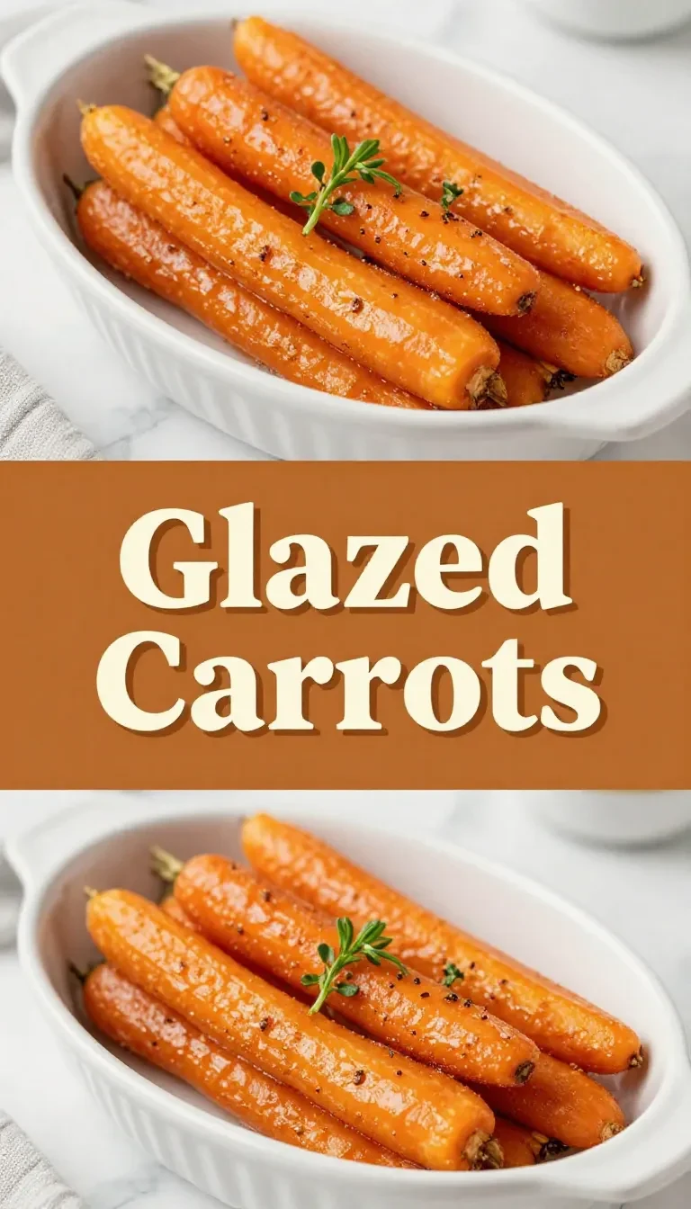 A bowl of roasted carrots glazed with honey and herbs, served warm on a white plate.