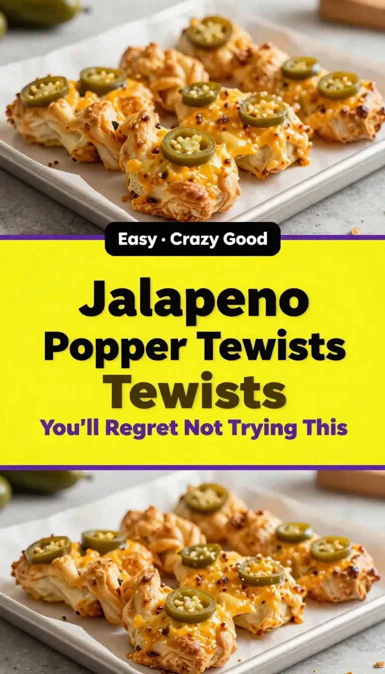 Golden baked jalapeno popper twists arranged on a serving plate with visible melted cheese and green jalapeno pieces