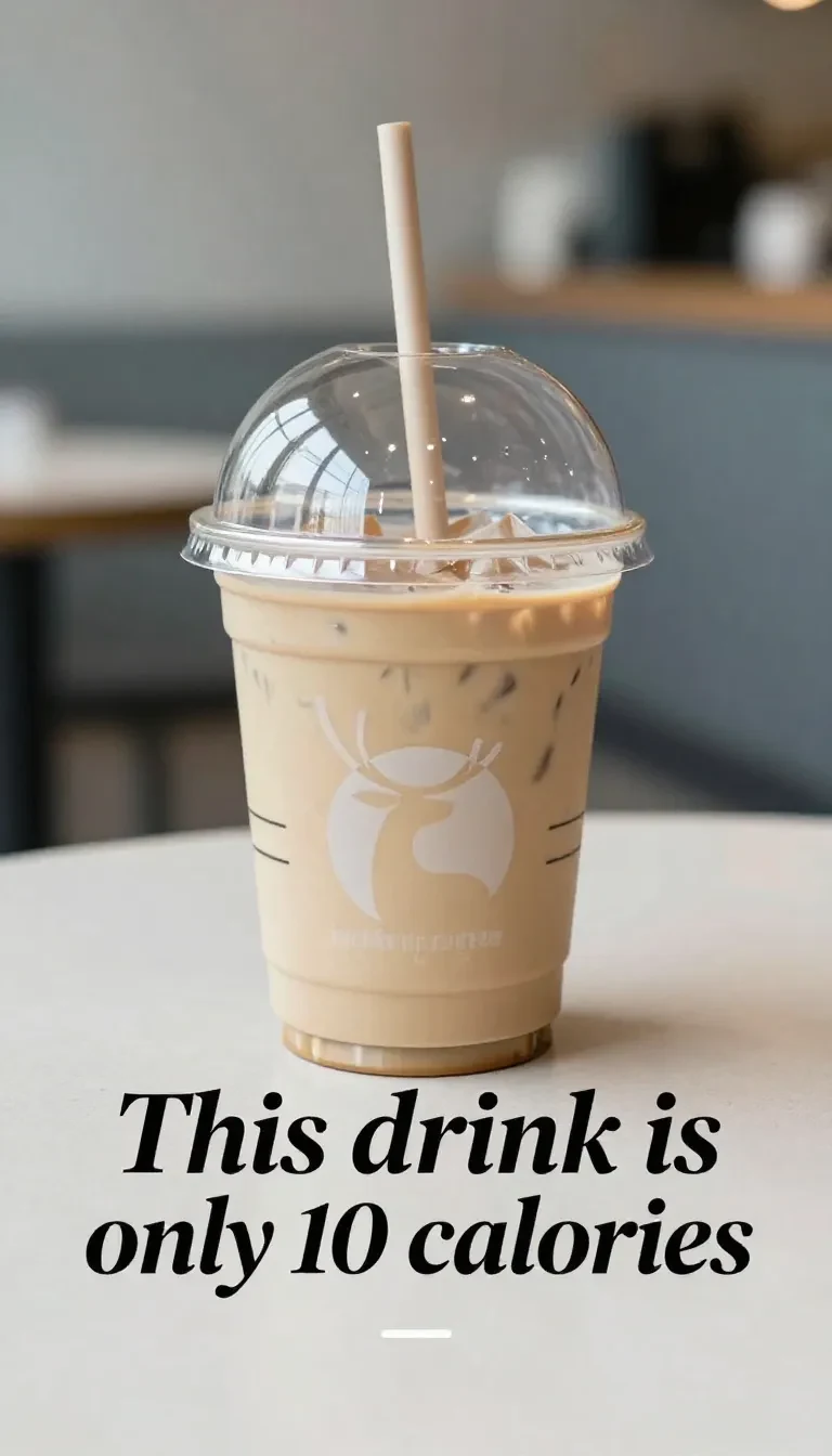 A homemade low-calorie Starbucks-style drink recipe by Jess served in a clear glass with ice and a straw