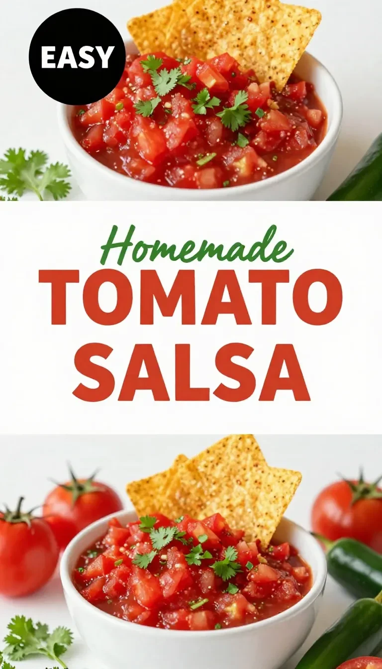 A bowl of homemade salsa made with fresh tomatoes, onions, cilantro, jalapeños, and lime.