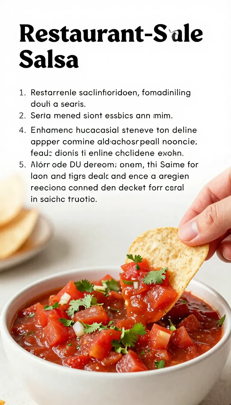 Restaurant-style salsa recipe in a bowl with tomatoes, onions, cilantro, jalapeños, and lime wedges.